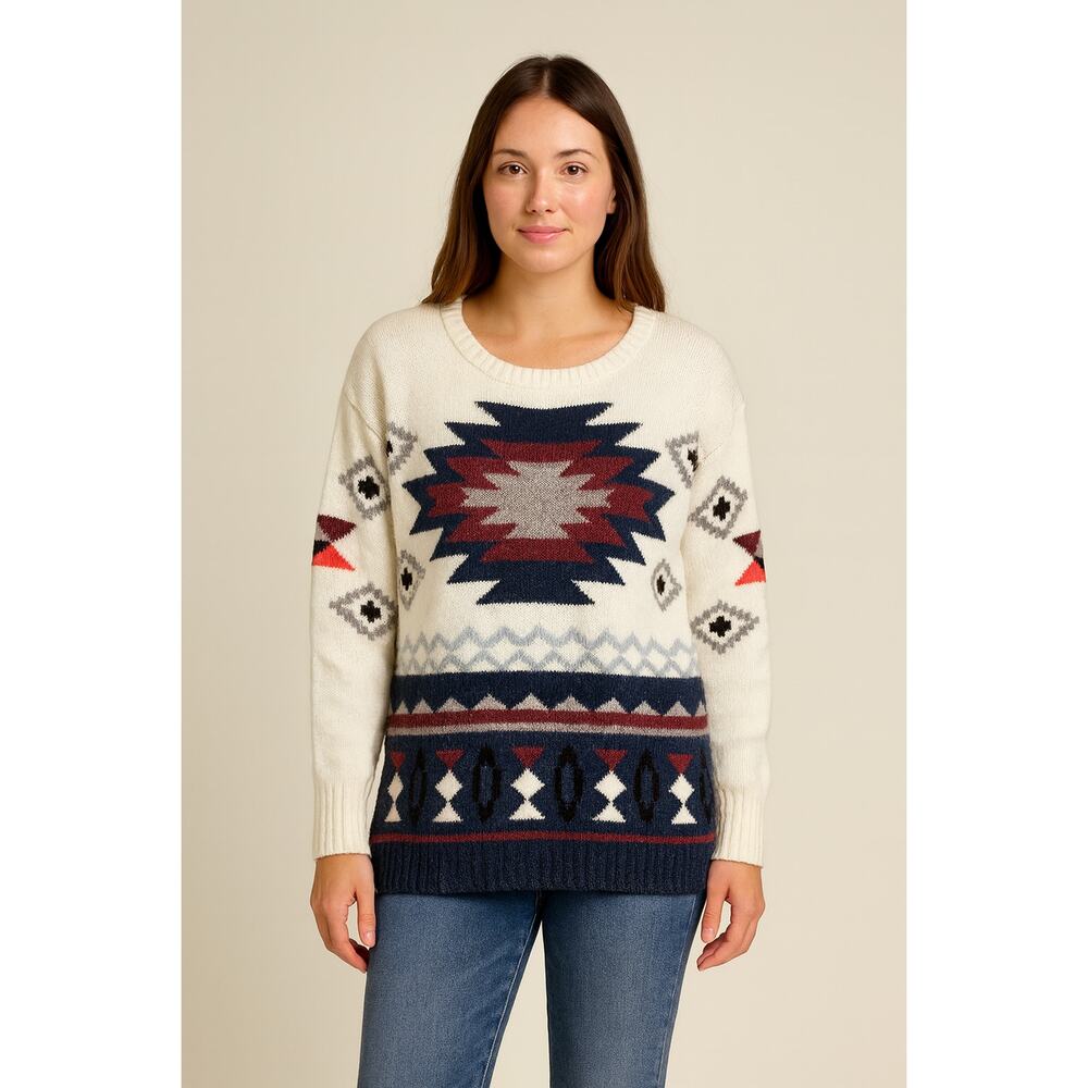 AMERICAN EAGLE Wool Blend Southwestern Aztec Tribal Boho Sweater Size Small